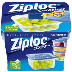 Ziploc 지퍼락 컨테이너 사각형 1100ml 2개