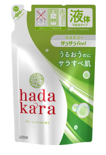 하다카라 (hadakara) 바디워시 빛나는 타입 그린 감귤향기 리필 340ml