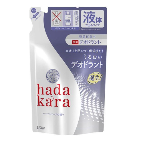 hadakara (하다카라) 약용 데오도란트 바디워시 허브 비누 향기 리필 450ml