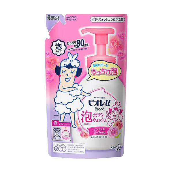 비오레U 거품 바디워시 리필용 로즈향 480ml